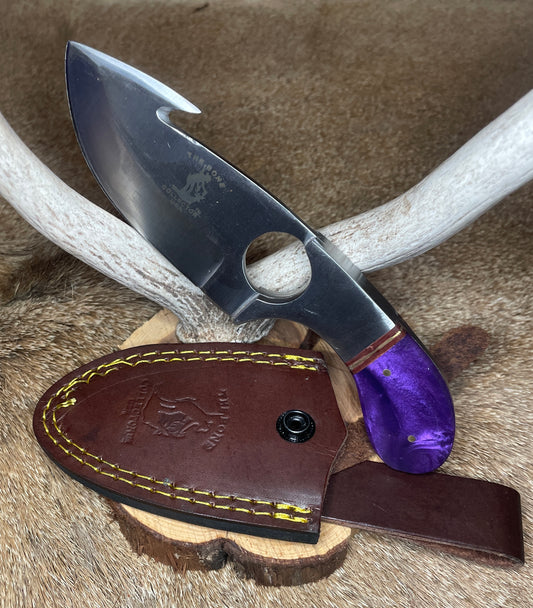 Bone collector skinning knife purple handle